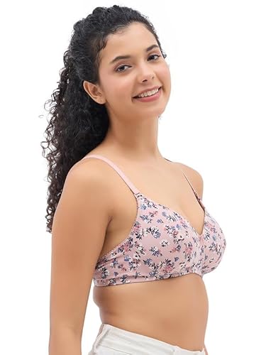 Clovia Women’s Cotton Printed T-Shirt Bra – Lightly Padded, Wire-Free, Full-Cup Comfort